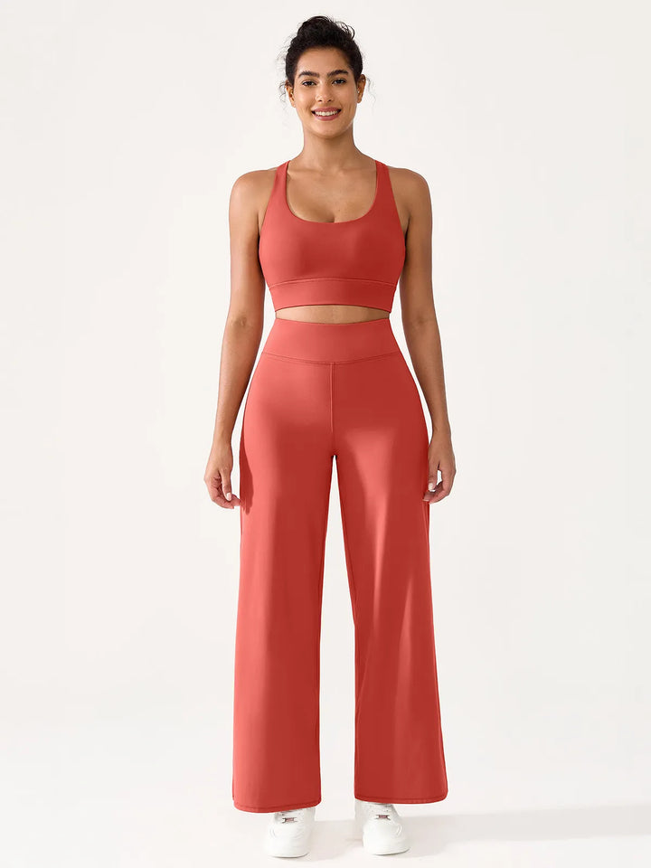High Waisted Wide Leg Yoga Pants with Pockets