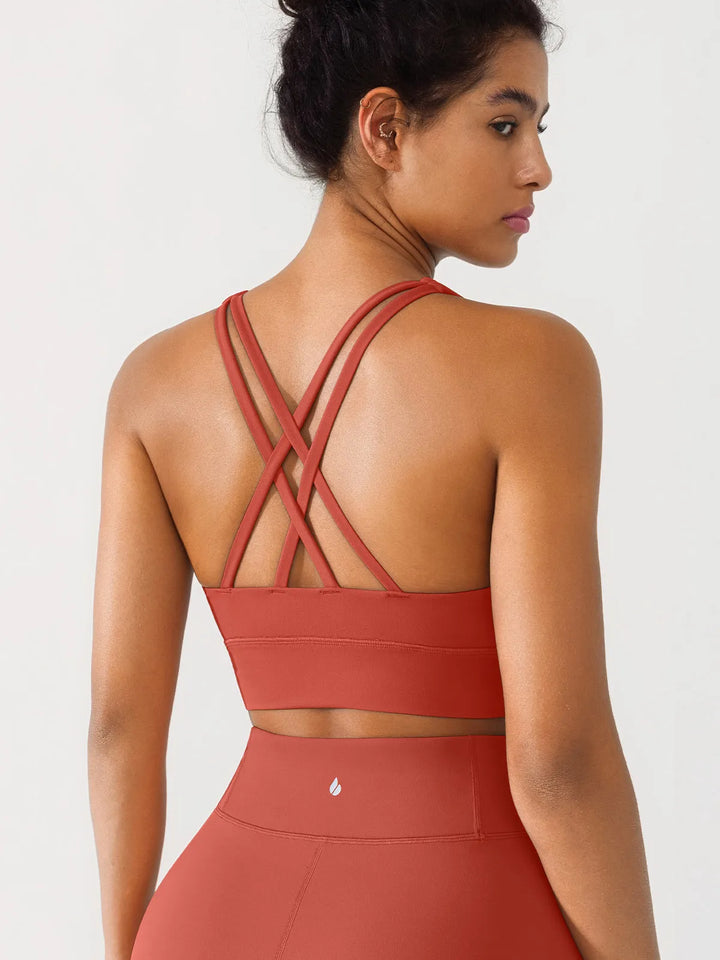 Criss Cross Strappy Yoga Sports Bra