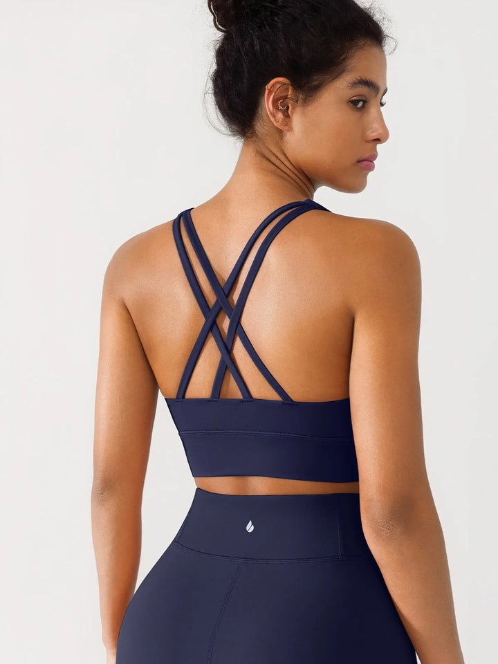 Criss Cross Strappy Yoga Sports Bra
