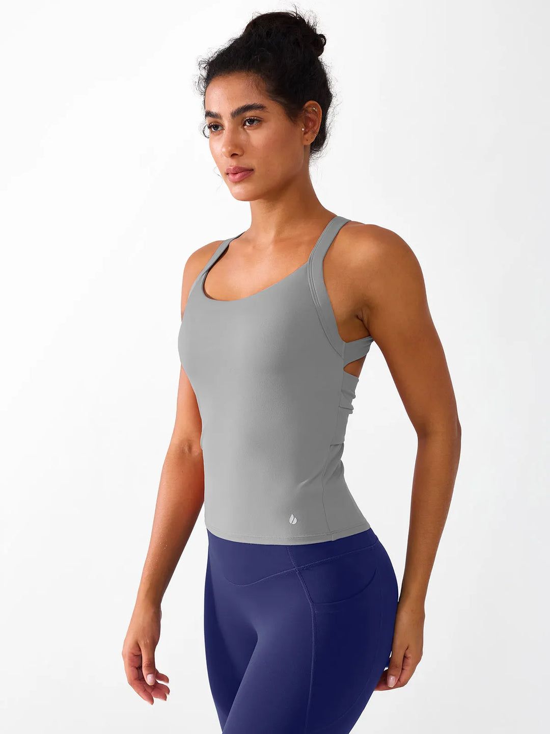 Halter Buckle Tank Top with Shlef Bra For Low Impact Yoga