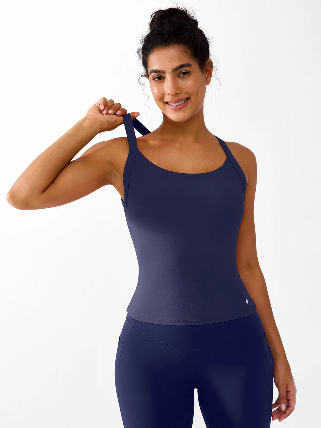 Halter Buckle Tank Top with Shlef Bra For Low Impact Yoga