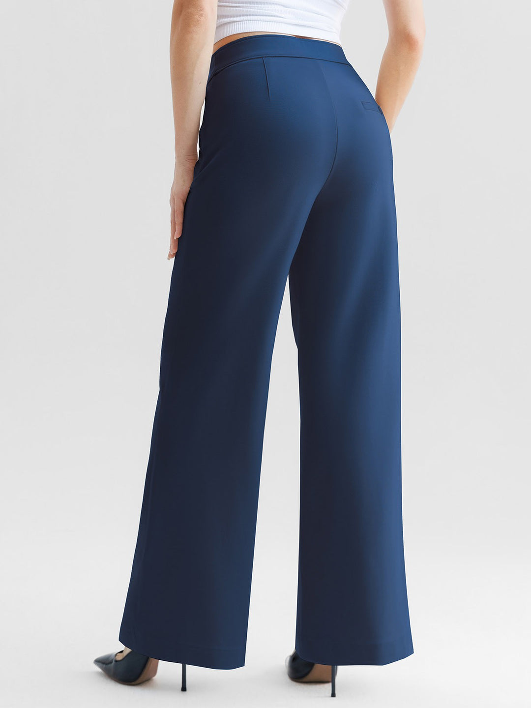 Shapewear Executive High Waisted Ponte Wide-Leg Pants with Pockets