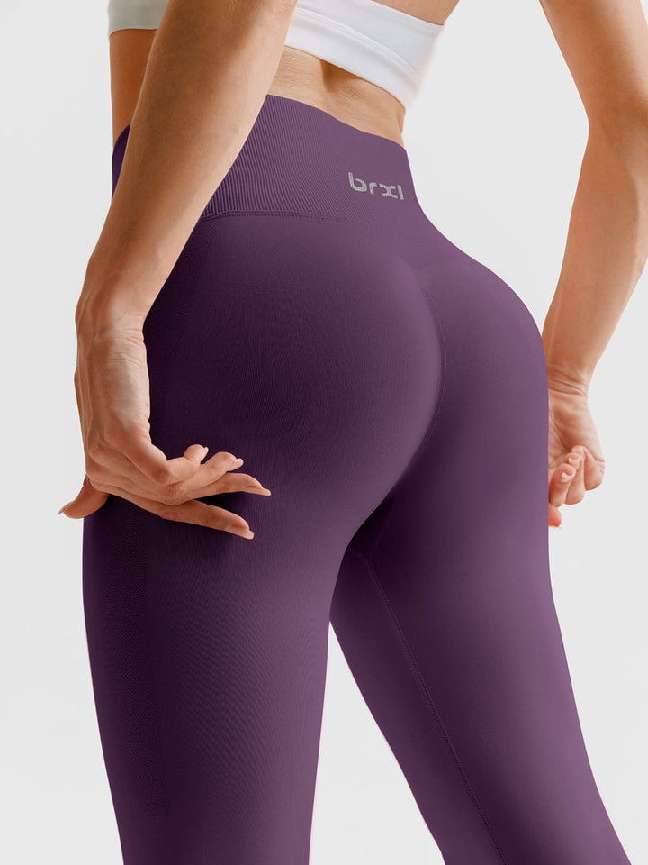 B R X L™ Seamless Cross Waist Tummy Control Leggings