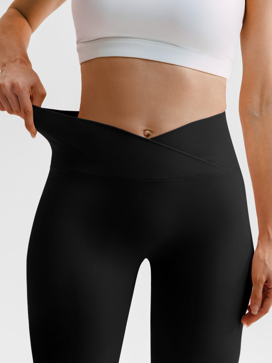 B R X L™ Seamless Cross Waist Tummy Control Leggings