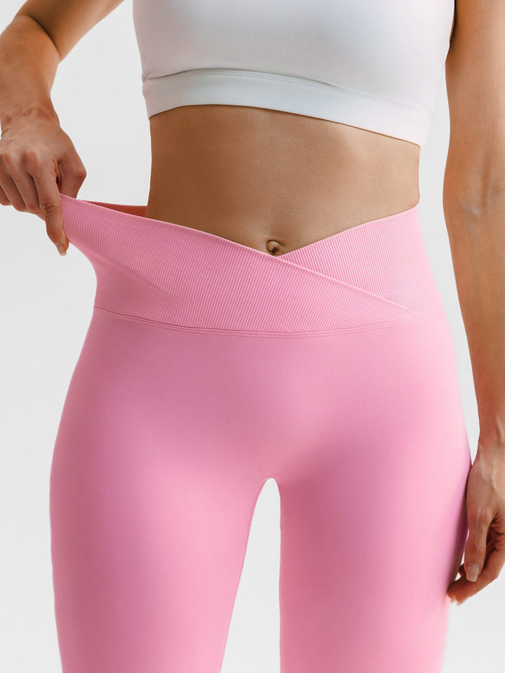 B R X L™ Seamless Cross Waist Tummy Control Leggings