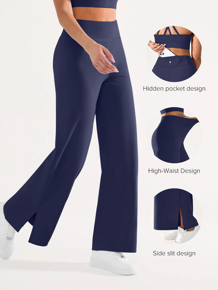 High Waisted Wide Leg Yoga Pants with Pockets