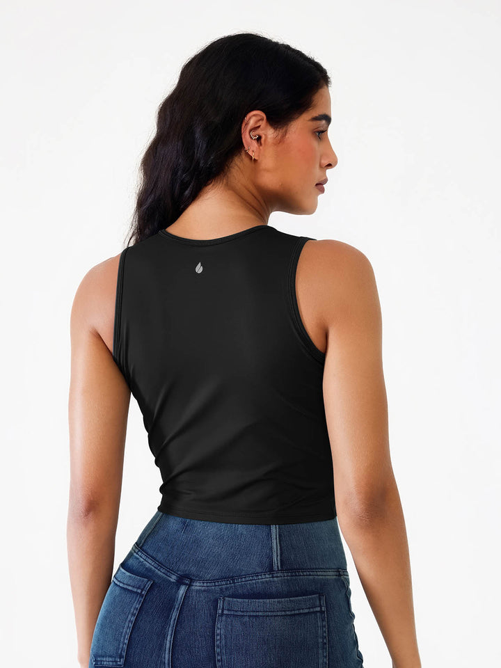 Loose Sleeveless Tank Tops with Twist‑Front