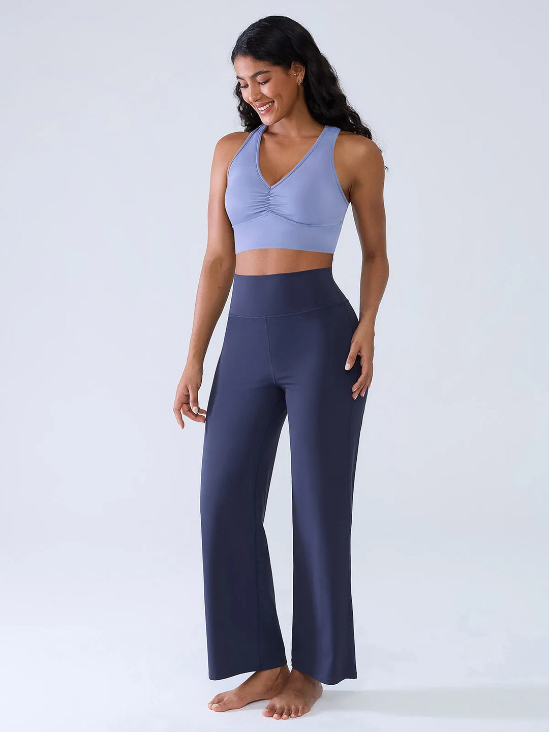 Racerback V Neck Yoga Sports Bra