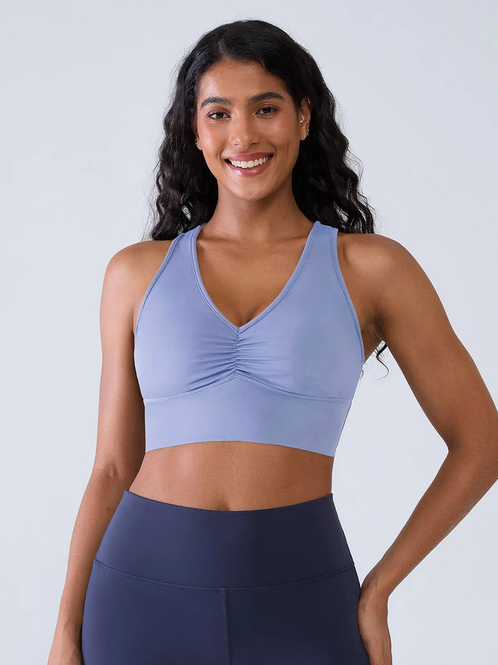 Racerback V Neck Yoga Sports Bra