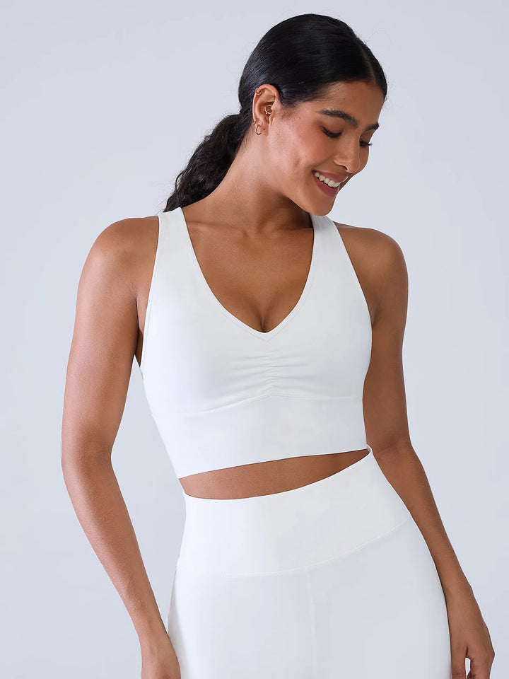 Racerback V Neck Yoga Sports Bra