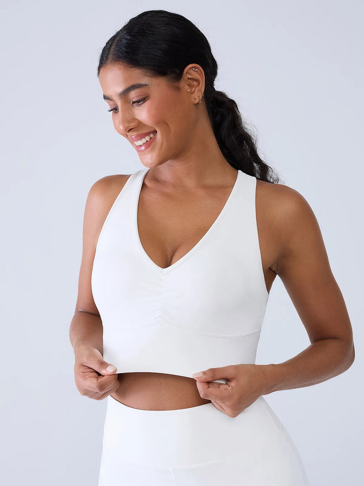 Racerback V Neck Yoga Sports Bra