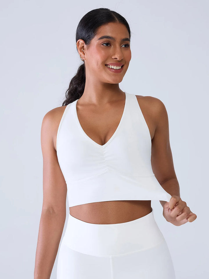 Racerback V Neck Yoga Sports Bra
