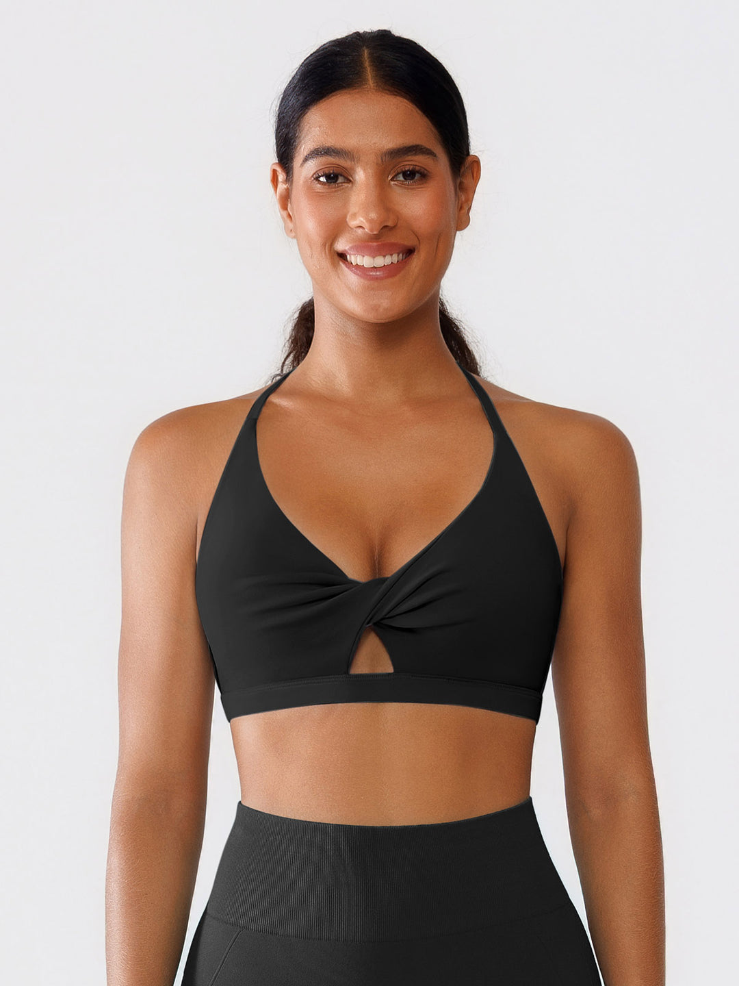 Twist-Front Cutout Bra