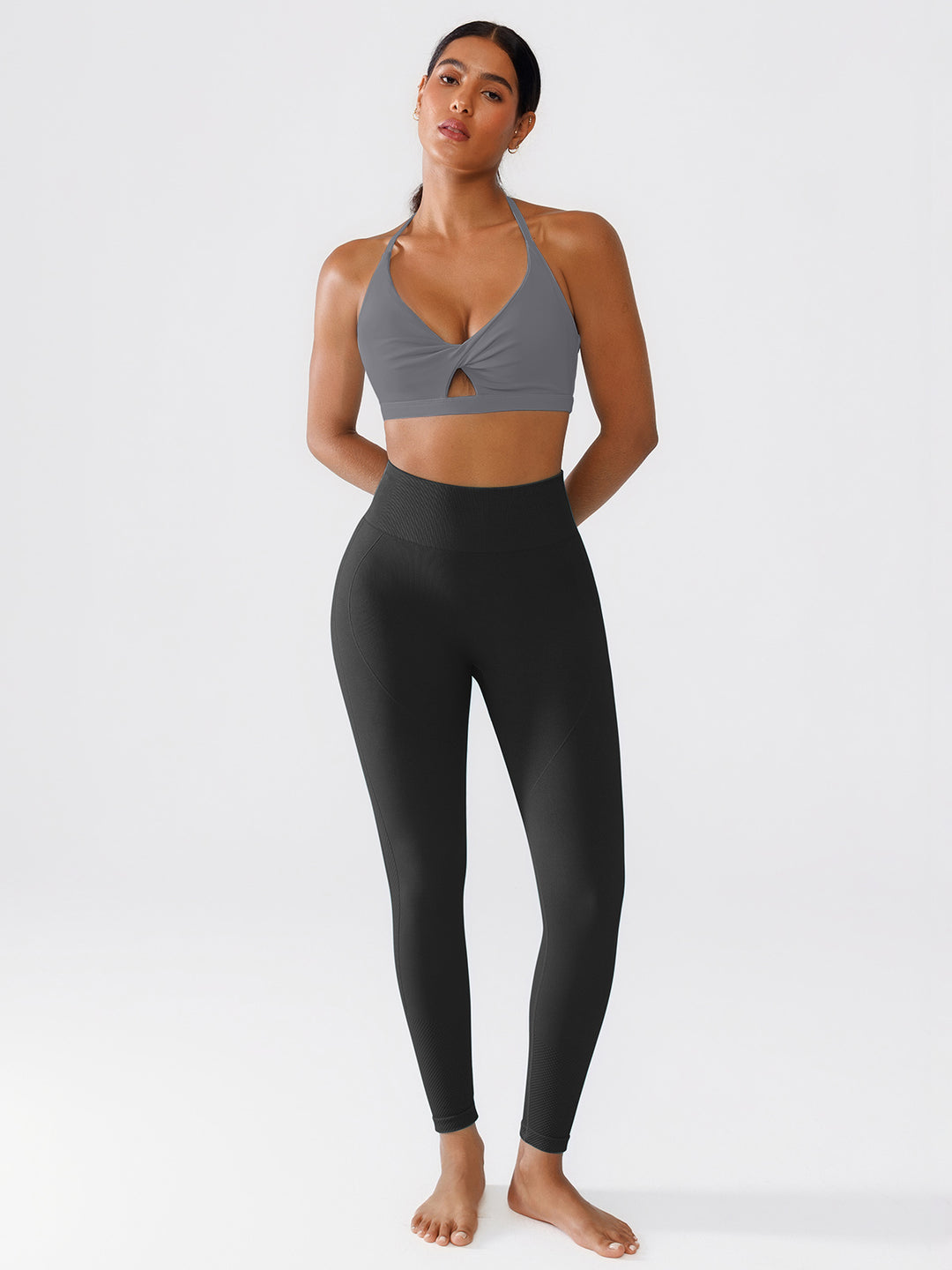 Twist-Front Cutout Bra