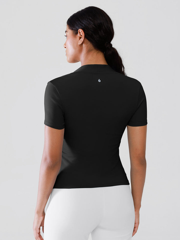 Short Sleeve Square Neck Shrug Crop Top
