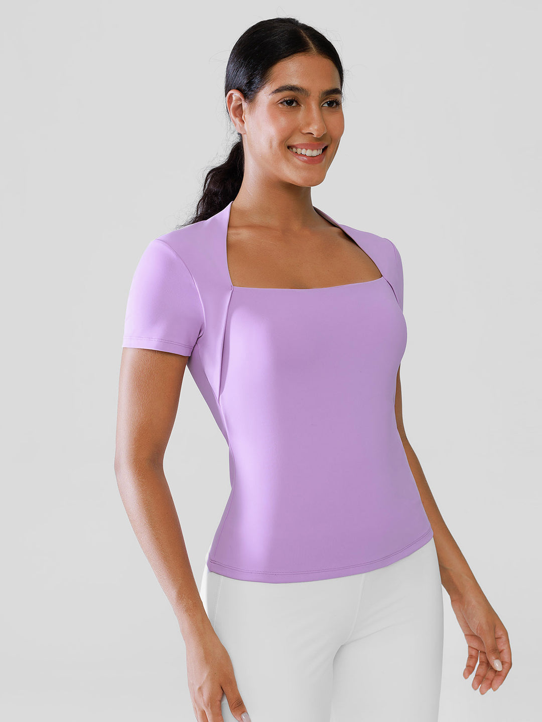 Short Sleeve Square Neck Shrug Crop Top