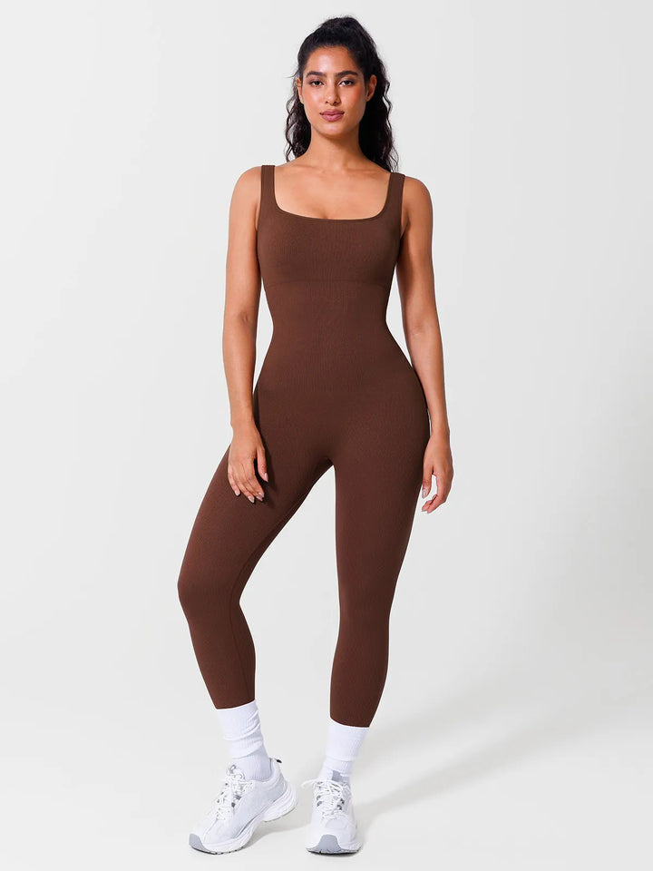 Seamless Square Neck Tummy Control Jumpsuits