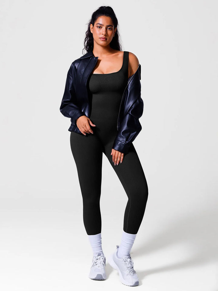 Shapewear Seamless Square Neck Tank Workout Jumpsuit
