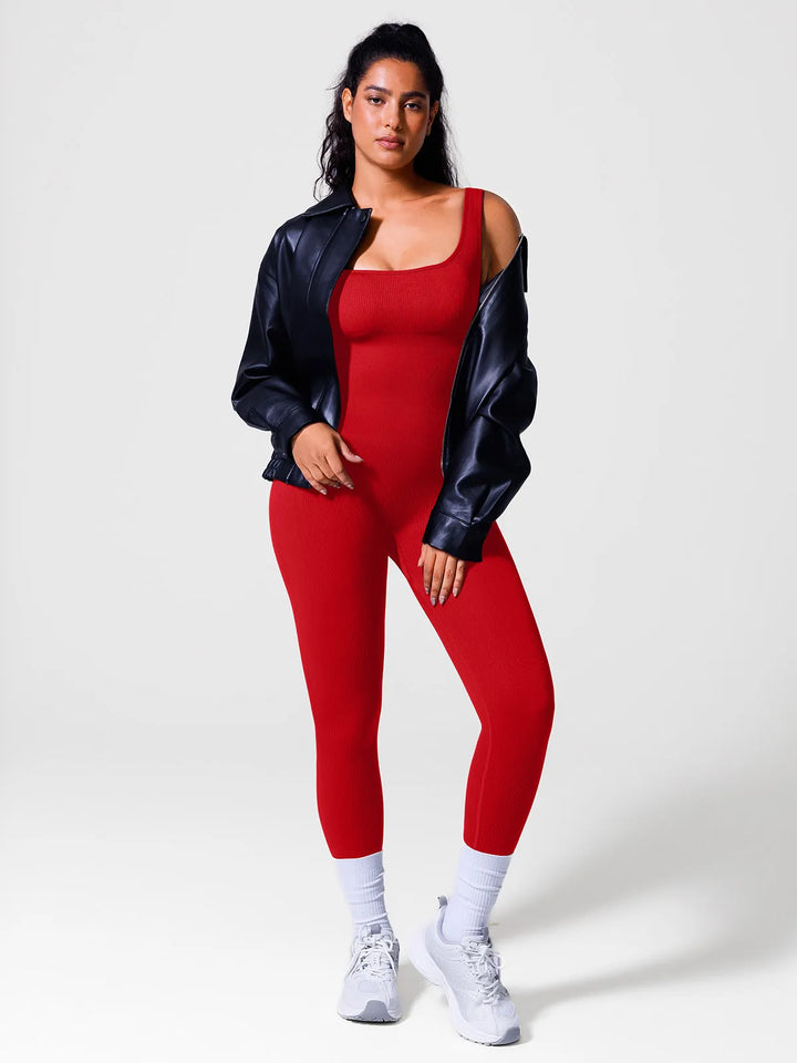 Shapewear Seamless Square Neck Tank Workout Jumpsuit