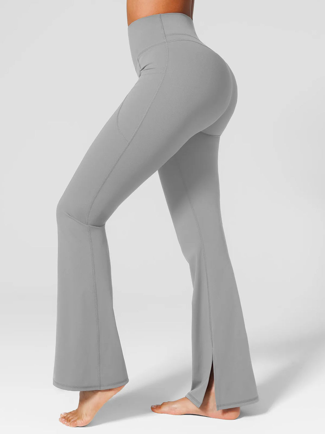 High Rise Flared Side Pockets Scrunch Leggings