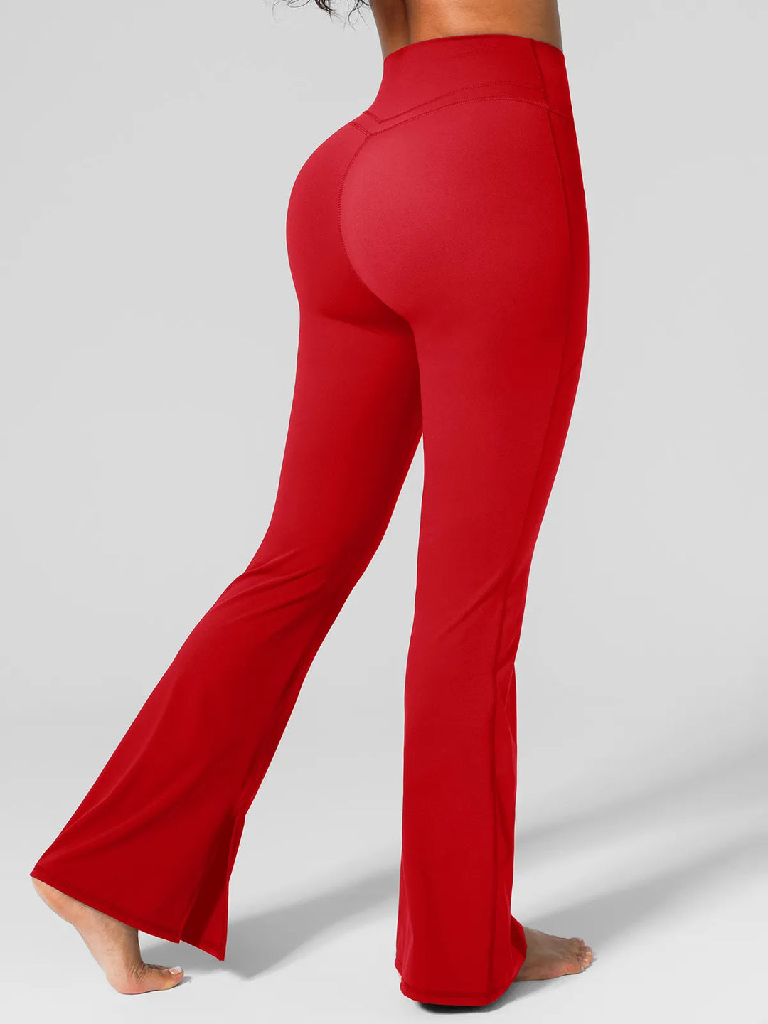 High Rise Flared Side Pockets Scrunch Leggings