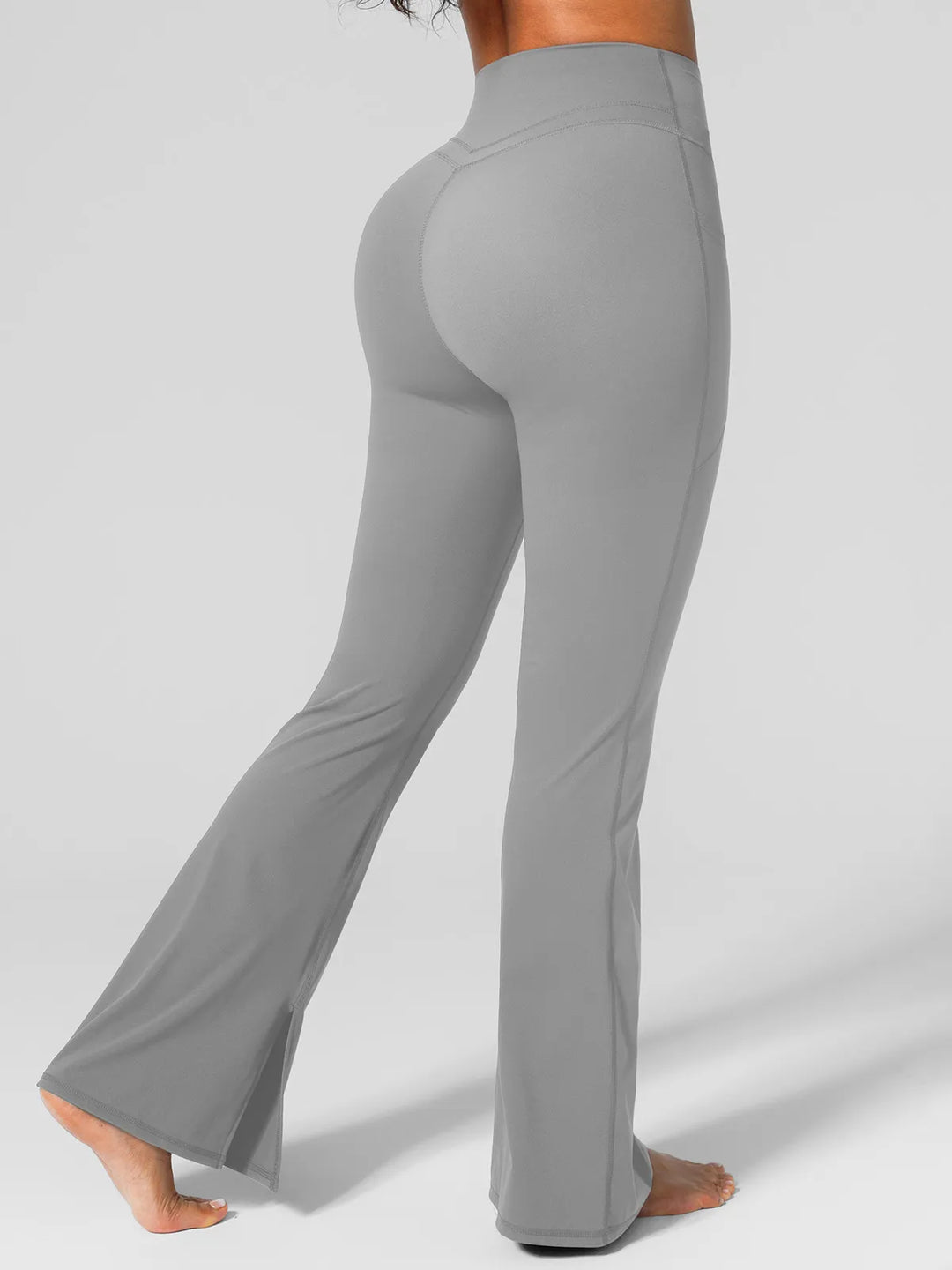 High Rise Flared Side Pockets Scrunch Leggings