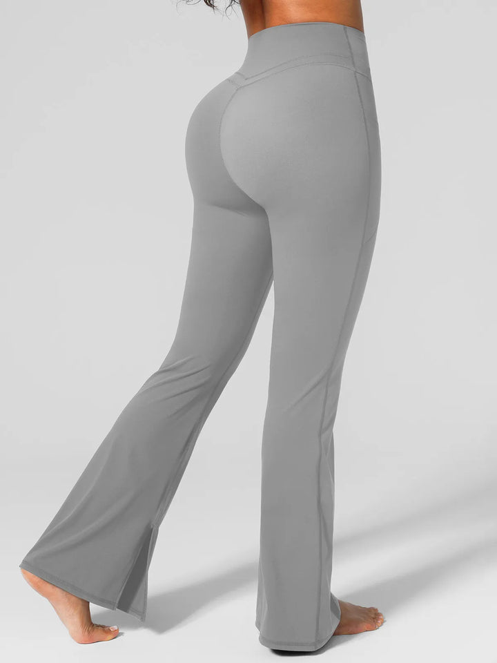 High Rise Flared Side Pockets Scrunch Leggings