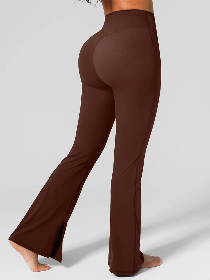 High Rise Flared Side Pockets Scrunch Leggings