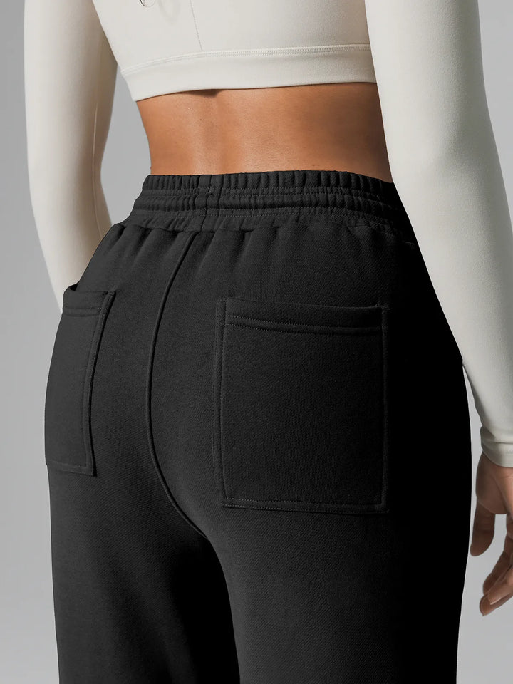 Athleisure Drawstring Waist  Wide Leg Sweatpants