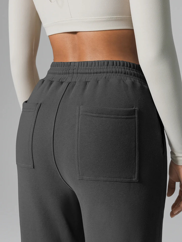 Athleisure Drawstring Waist  Wide Leg Sweatpants