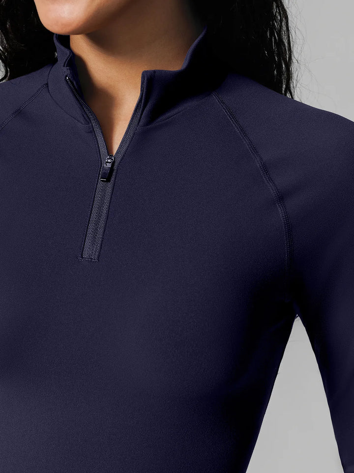 Half Front Zipper Activewear Cropped Top
