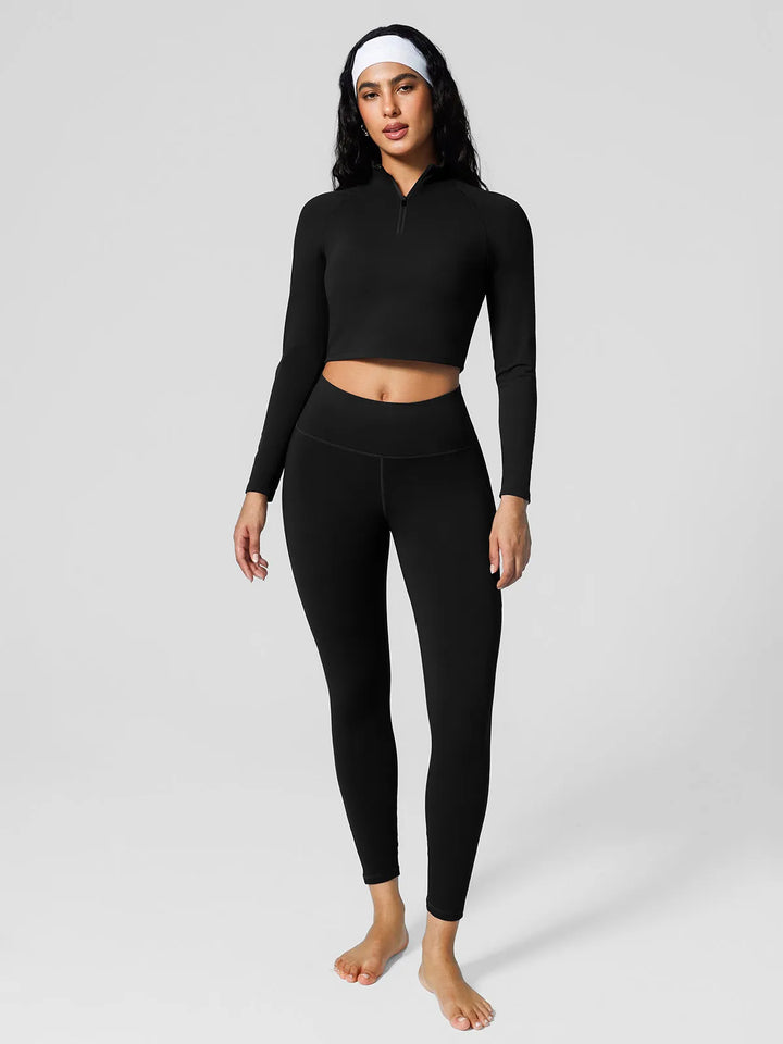 High Rise Side Pockets Fleece Lined Leggings