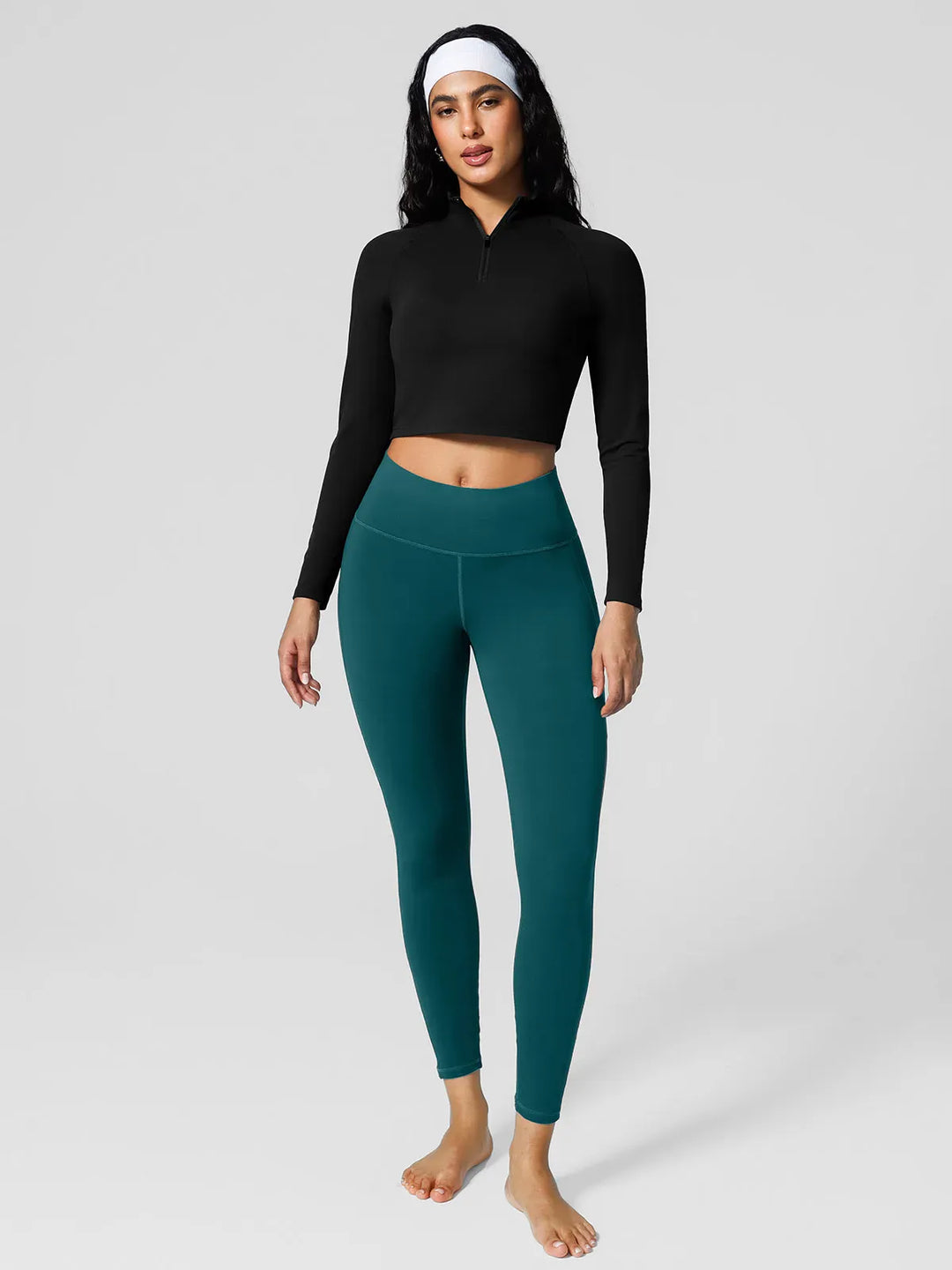 High Rise Side Pockets Fleece Lined Leggings
