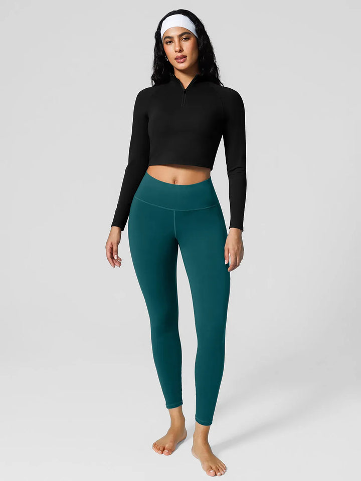 High Rise Side Pockets Fleece Lined Leggings