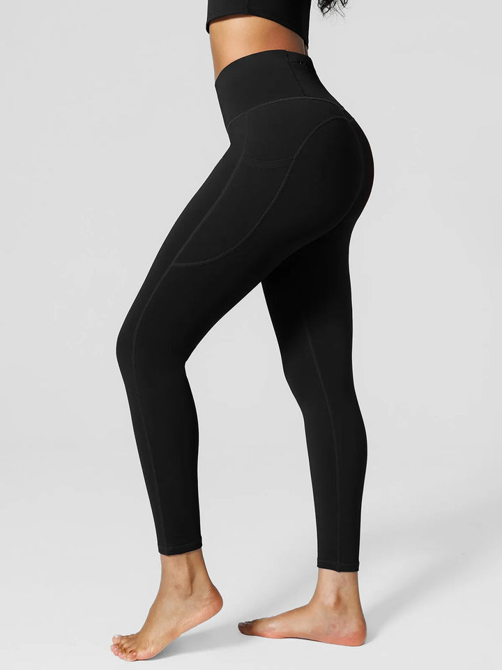High Rise Side Pockets Fleece Lined Leggings