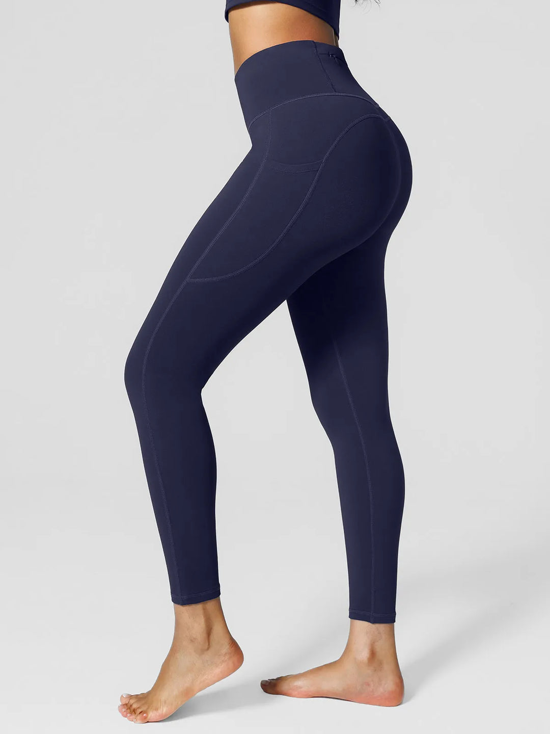 High Rise Side Pockets Fleece Lined Leggings