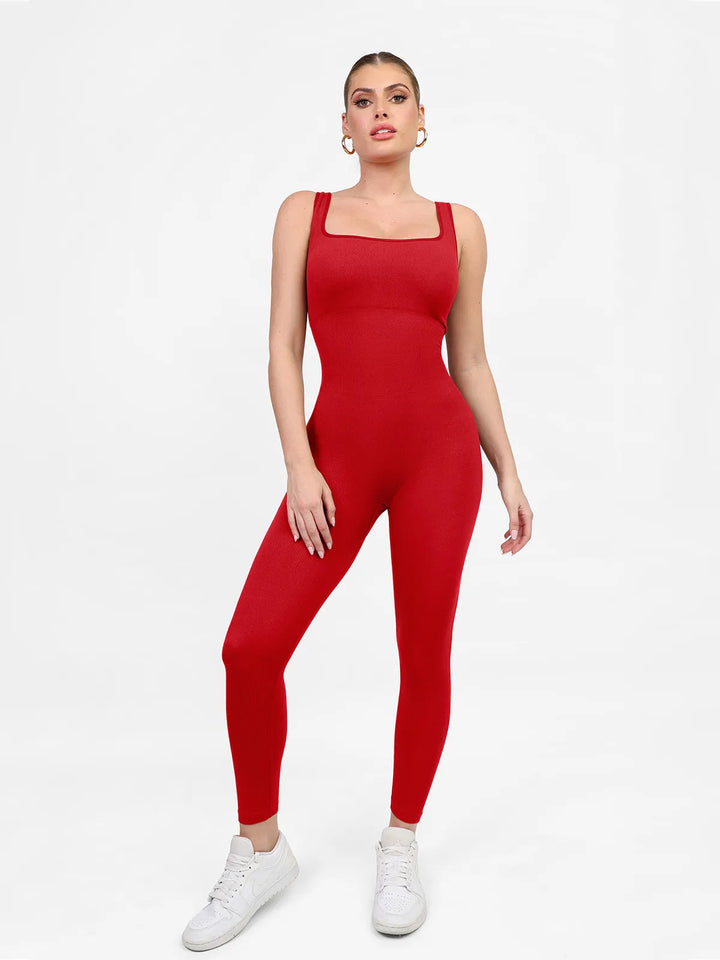 Seamless Square Neck Tummy Control Jumpsuits