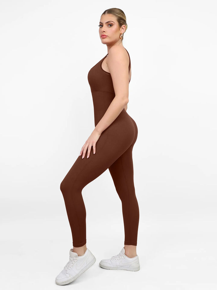 Seamless Square Neck Tummy Control Jumpsuits