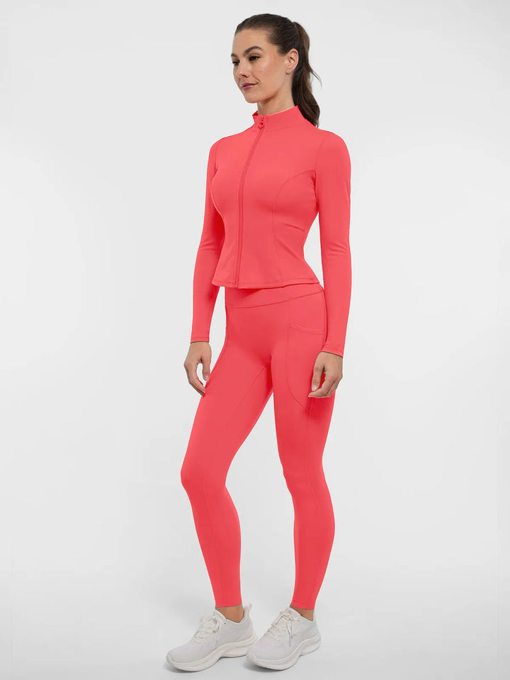 BRXL Slim Form Zip Front Jacket Sculpted Leggings Set