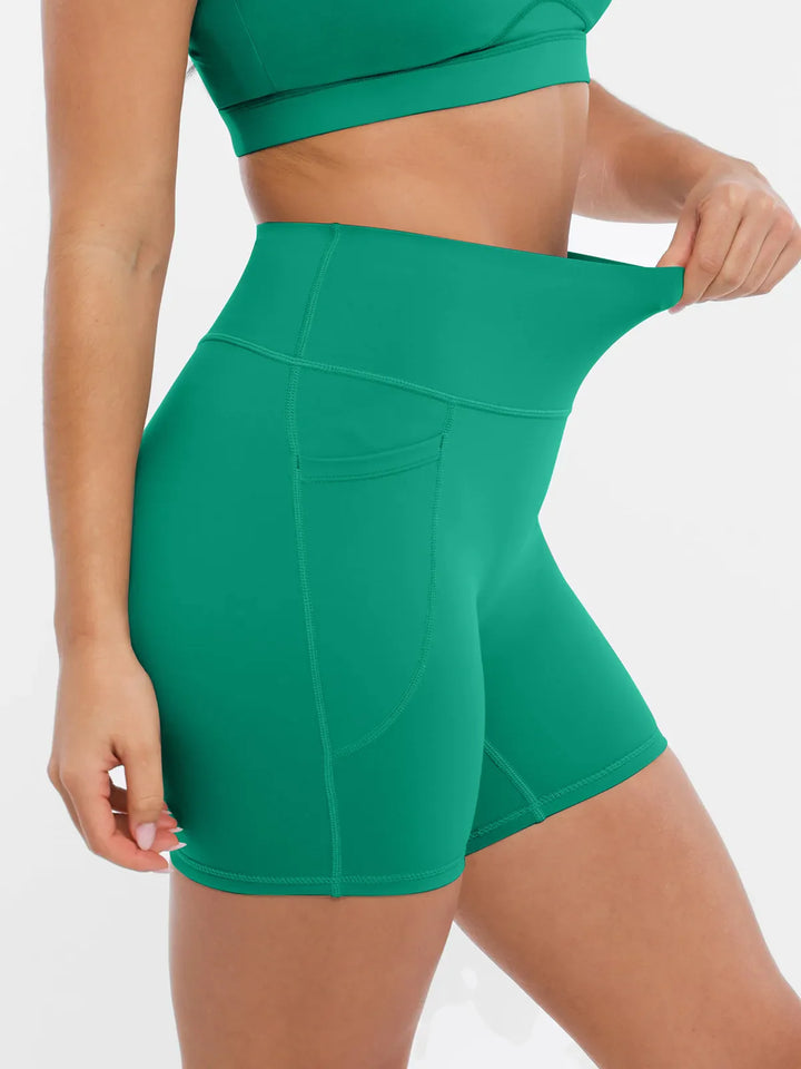 BRXL Green Sports Bra Sculpted Shorts Sculpted Leggings Set
