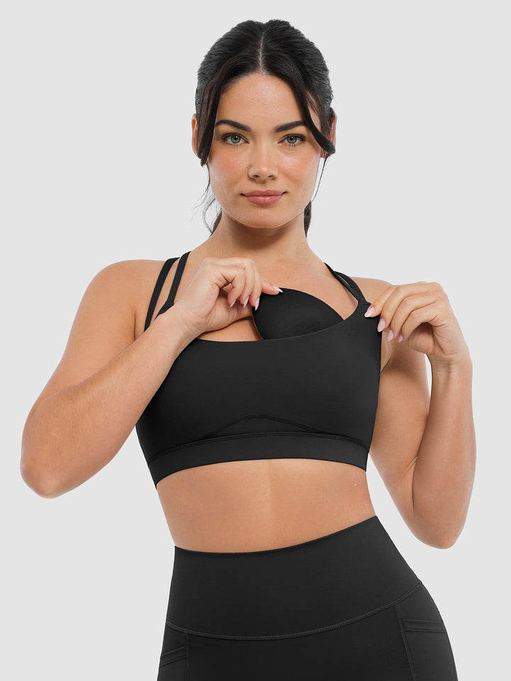 BRXL Black Sports Bra Sculpted Shorts Sculpted Leggings Set