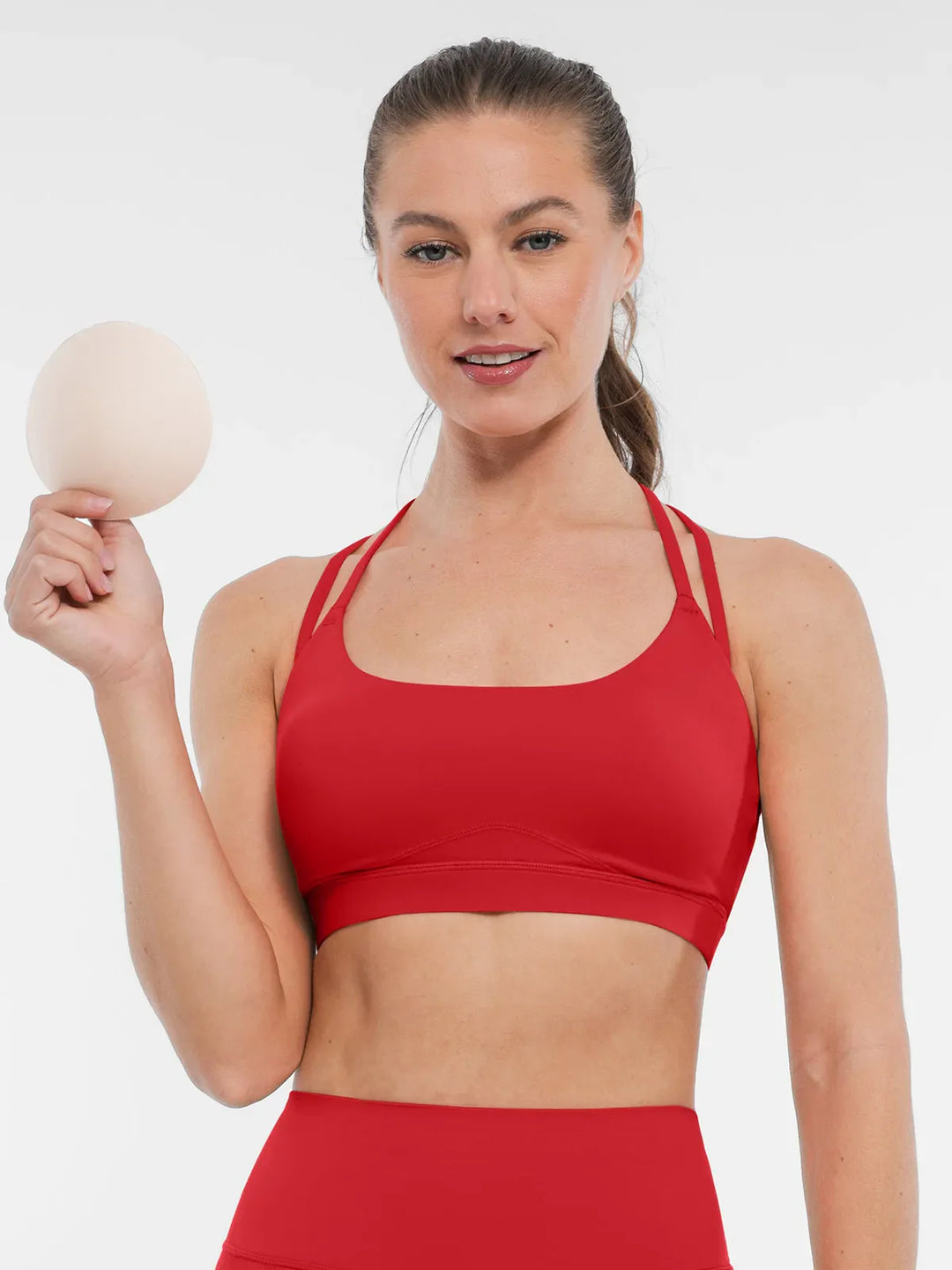 BRXL Red Sports Bra Sculpted Shorts Sculpted Leggings Set