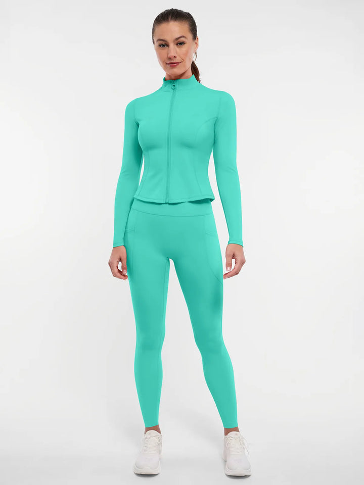 BRXL Slim Form Zip Front Jacket Sculpted Leggings Set
