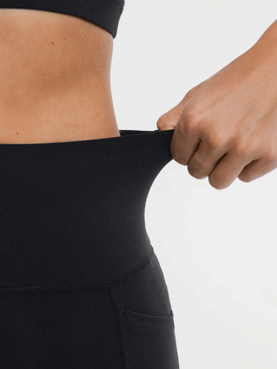 BRXL Black Sports Bra Sculpted Shorts Sculpted Leggings Set