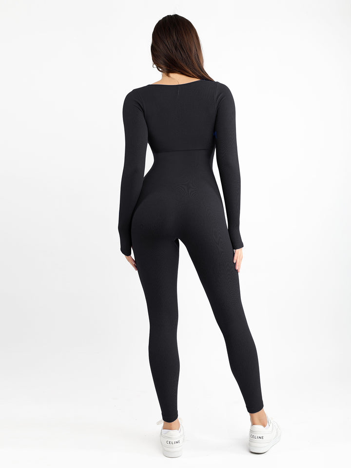Seamless Square Neck Tummy Control Jumpsuits