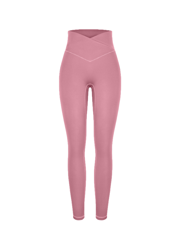 Crossover Running Leggings with Pockets