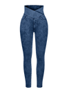 Crossover Denim Sculpting Leggings with Pockets