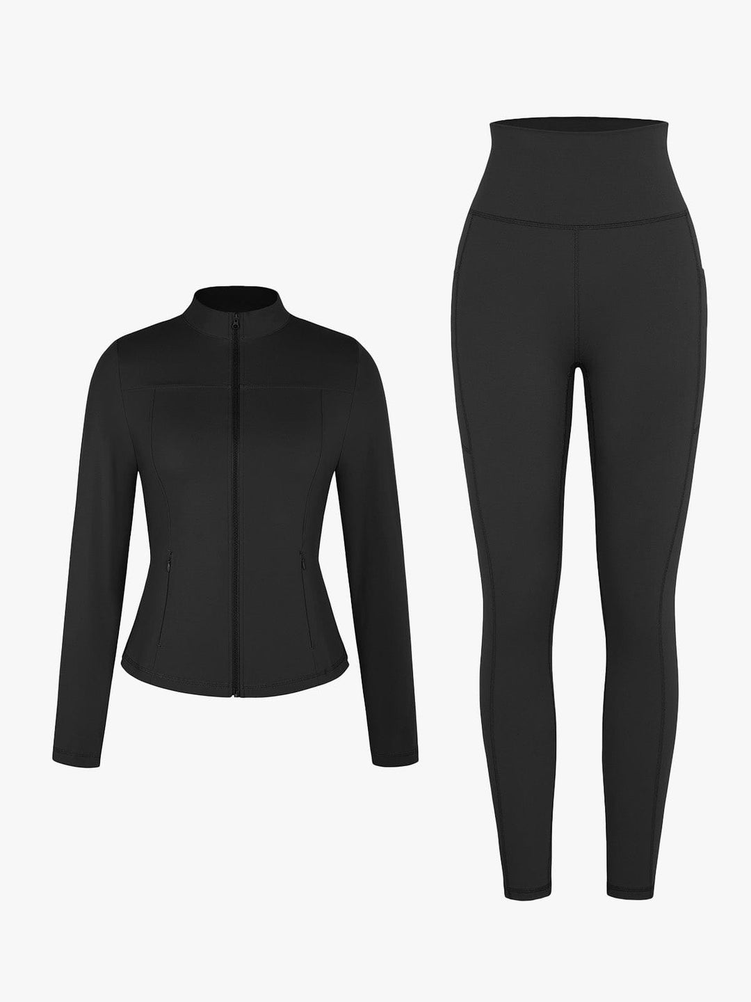 Four Pockets Cropped Jacket One Size Leggings