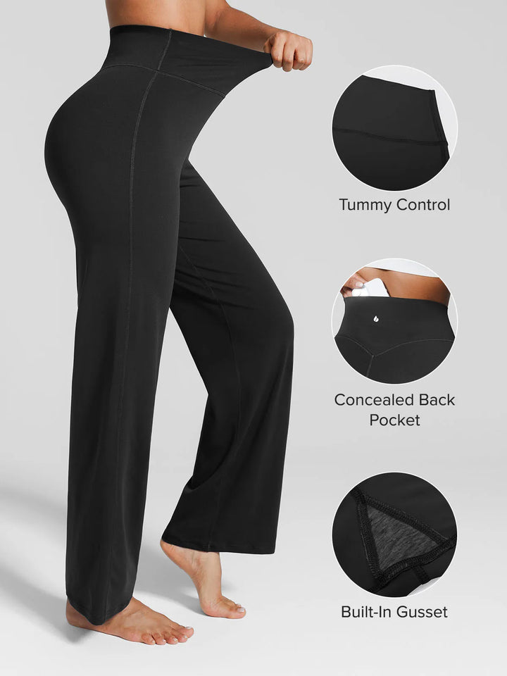 Tummy Control Wide Leg Activewear Leggings
