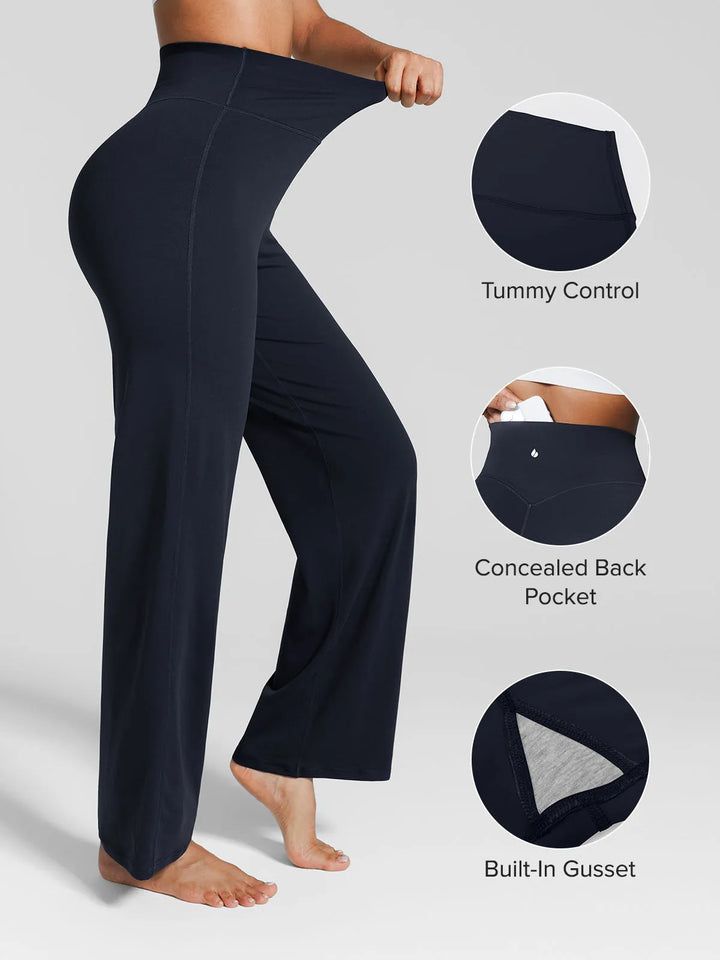 Tummy Control Wide Leg Activewear Leggings